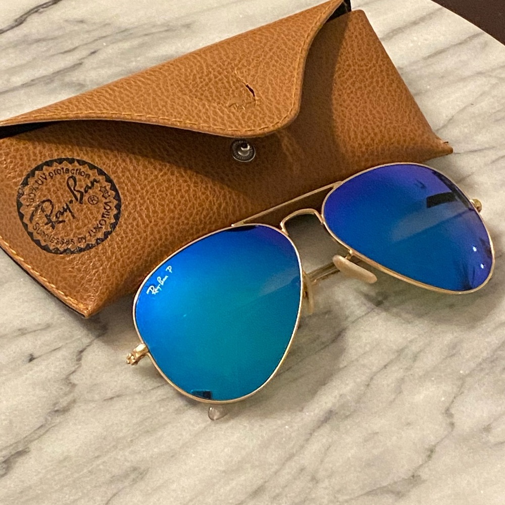 Ray-Ban Aviator Sunglasses - Polarized Blue Flash